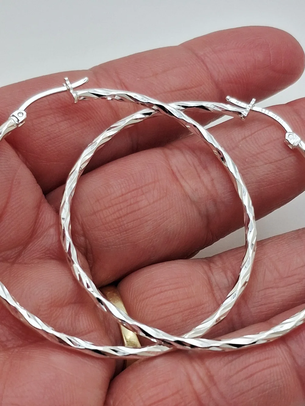 Sterling Silver 925 Twisted Hoop Earrings‎ - Classic Women's Jewelry